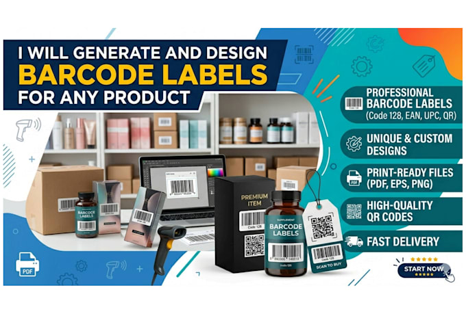 generate and design barcode labels for any product